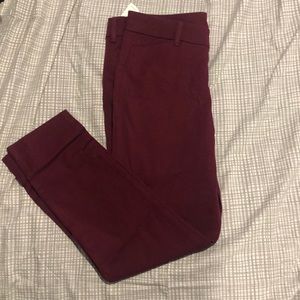 NWT Burgandy Old Navy pixie pants